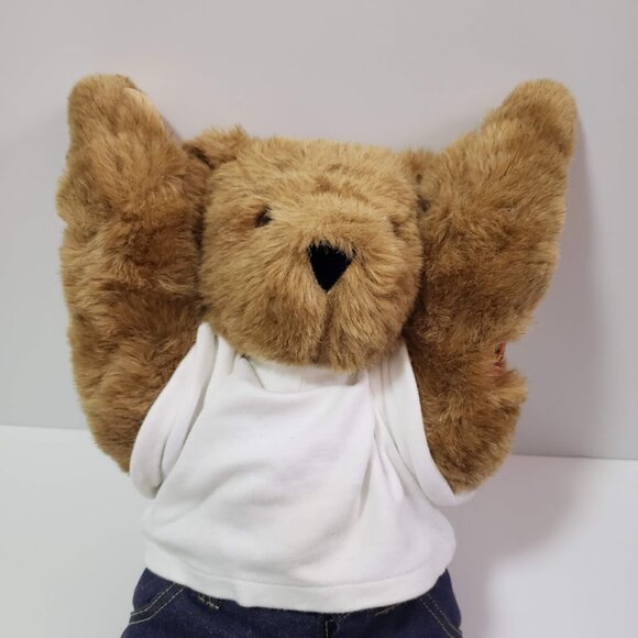 Vermont Teddy Bear Company Brown Bear Jointed Love Tattoo White Shirt Jeans - Picture 5 of 9